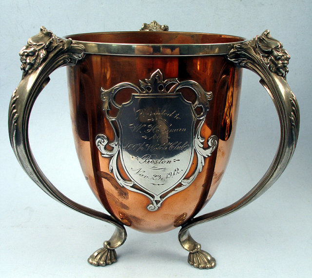 Pairpoint Copper Sterling S/P 3 Handle Loving Cup