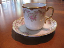 Haviland Limoges Demitasse Cup & Saucer, roses