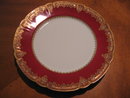 Haviland Limoges Burgundy Lunch plate with gold & silver