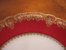 Haviland Limoges Burgundy Lunch plate with gold & silver