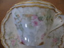 Haviland Limoges demitasse Cup & Saucer, pink roses