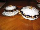 Haviland Limoges 12 place set of cobalt & gold dinnerware