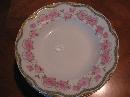 12 Rimmed soups by Haviland Limoges, Large pink roses