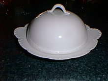 Haviland Limoges 3 piece butter, all white