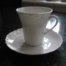 Haviland Limoges Ranson white tall chocolate cup and saucer