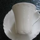 Haviland Limoges Ranson white tall chocolate cup and saucer