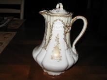 Haviland Limoges chocolate pot with Musical instruments