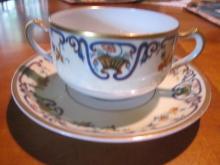 Haviland Limoges Bouillon cup and saucer, Sch 114B