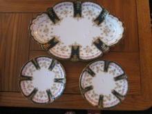 Dessert platter and 6 matching plates, Haviland, Limoges