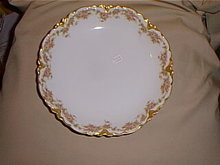 Haviland Limoges soup bowl, pink roses & gold