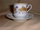 Haviland Limoges tea cup & saucer-Golden Quail pattern