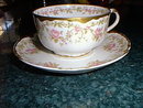 Haviland Limoges tea cup and saucer, roses & gold