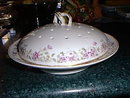Haviland Limoges Pancake Server with Lavender flowers