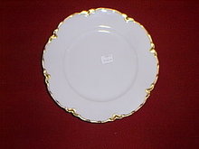 Haviland Limoges salad plate, Ranson with gold edge.