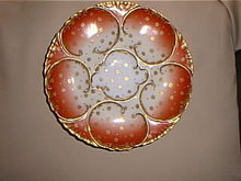 Haviland Limoges Oyster plate, Antique Rose,
