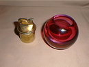 Cranberry glass cigarette lighter