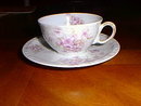 Haviland Limoges tea cup & saucer, Lavendar flowers