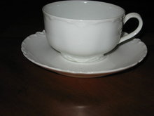 Haviland Limoges teacup and saucer, Ranson blank