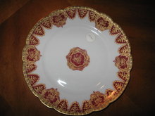 Haviland Limoges Cobalt & Red Luncheon Plate