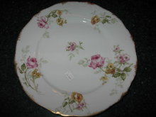 Haviland Limoges Dinner plate, pink, red and yellow roses