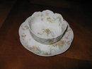 Haviland Limoges Ramekin Cup & Saucer, Princess variation, Sch 57B