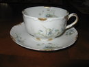 Haviland Limoges coffee cup & saucer, blue violets