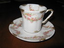 Haviland Limoges Demitasse Cup & Saucer, pink roses, Sch 145
