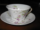 Haviland Limoges Teacup and saucer, Sch 148A violets
