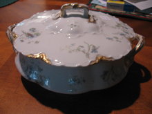 Haviland Limoges Round Covered Vegetable with Blue Violets