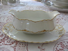 Haviland Limoges Gravyboat, Ranson w/gold, Sch 24