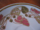 Haviland Limoges demitasse cup & saucer, red flowers, Schleiger 106