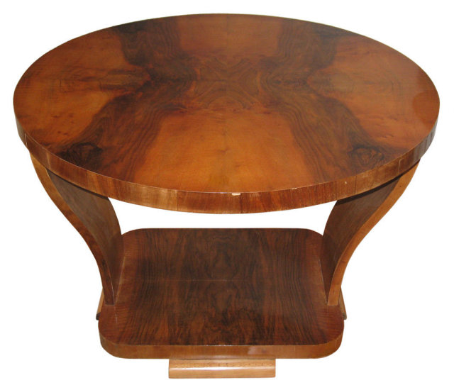 Art Deco Period Figured Walnut Bentwood Side Table