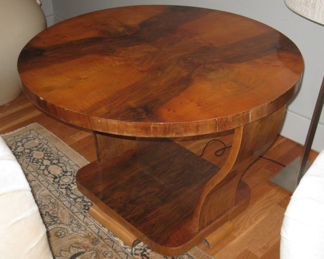 Art Deco Period Figured Walnut Bentwood Side Table