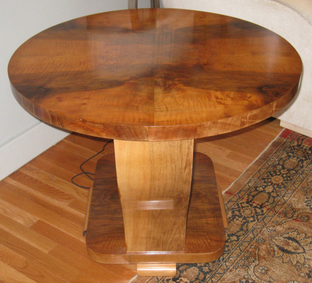 Art Deco Period Figured Walnut Bentwood Side Table