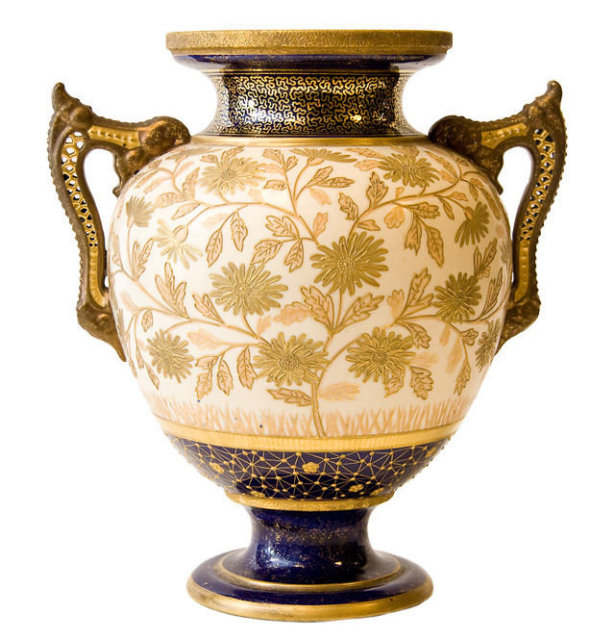 Antique Greenpoint Brooklyn Faience Earthenware Vase