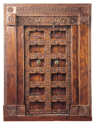 Gujarat Hand-Carved Indian Teak Door Frame