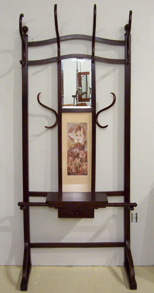 Antique Austrian Bentwood Hall Stand Coat Rack Attributed to Thonet