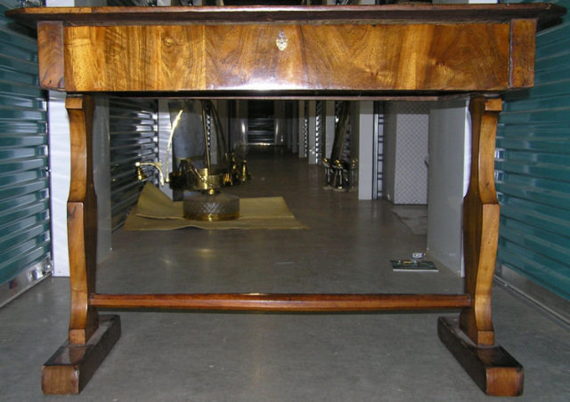 Antique German Biedermeier Period Walnut Desk