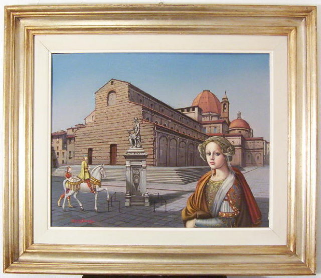 TITO SALOMONI Surrealist Framed Painting