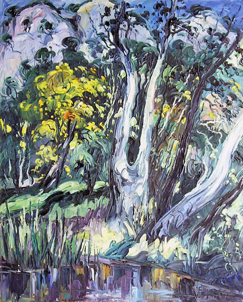 Impressionist Wooded Landscape Oil Painting by Emeric