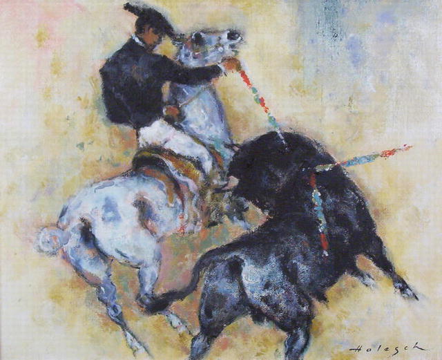 HOLESCH Picador Bullfighter Oil Painting