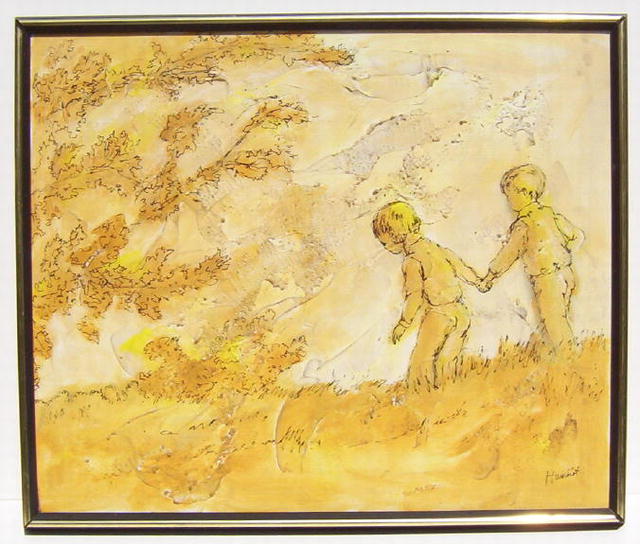 HUMBLOT Signed Oil Children's Painting