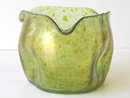 Antique Art Nouveau Bohemian Translucent Oil Spot Glass Vase