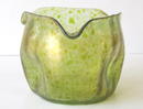 Antique Art Nouveau Bohemian Translucent Oil Spot Glass Vase