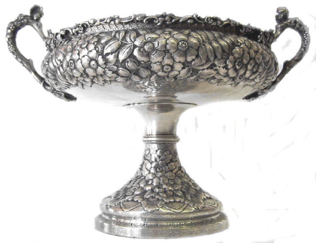 c1875 Tiffany Repousse Sterling Centerpiece