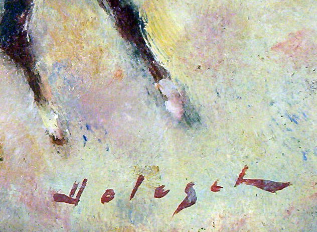 Denes de Holesch Calgary Cowboys Rodeo Horses Painting