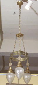 Austrian Secessionist Brass Chandelier
