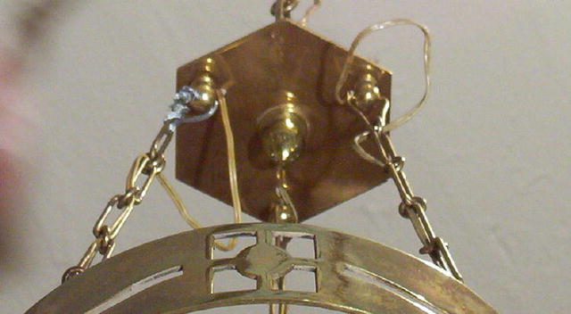 Austrian Secessionist Brass Chandelier