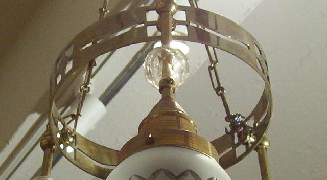 Austrian Secessionist Brass Chandelier