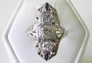 Platinum Diamonds & Sapphire Ring